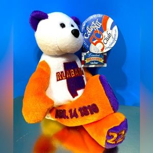 LIMITED TREASURES NWT ALABAMA STATE COIN #22 BEAR PLUSH TAG & STATE QUARTER 8”